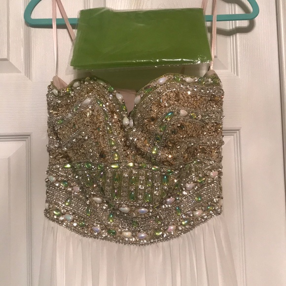PAGEANT FORMAL DRESS strapless Sz8 Junior NWT - Picture 2 of 7